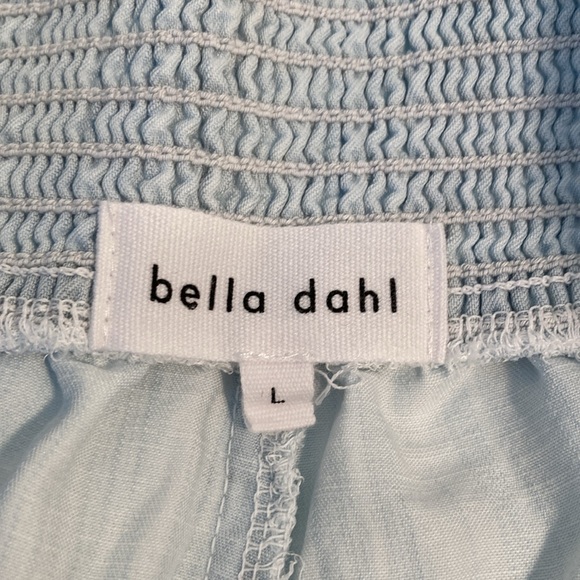 Bella Dahl Freyed smocked waist wide legs pants salt spray L - Picture 11 of 16